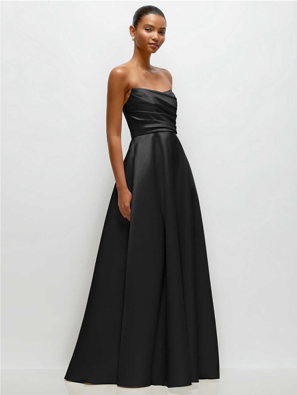 Dessy Collection Strapless Black Satin Ball Gown- Nwt
